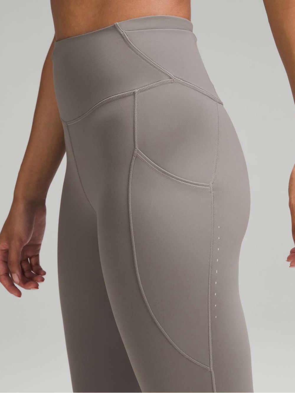 Lululemon Fast and Free High-Rise Tight 25” Pockets, Carbon Dust 6 - Picture 6 of 8